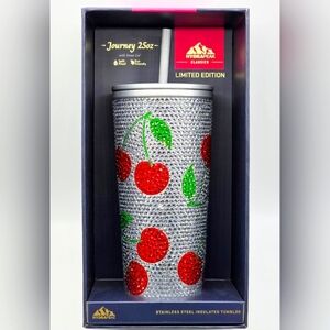 Hydrapeak Limited Edition  Journey 25oz Classic Rhintstone Cheerries Tumbler